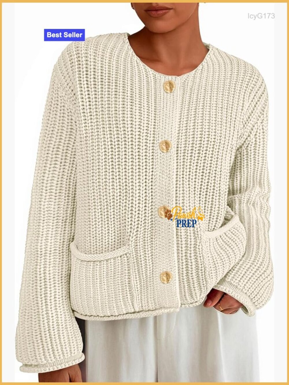 Oversized Chunky Knit Cardigan Sweater with Pockets